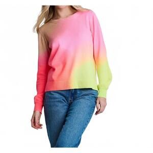 NEW LISA TODD color haze sweater in pink combo